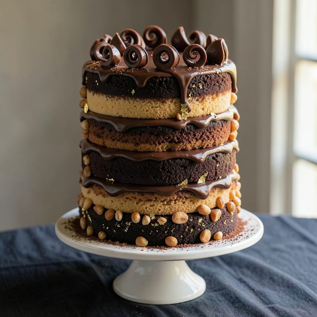 8 Layer Chocolate Cake Recipe: Molded Magic With Vanilla Buttercream Rivers
