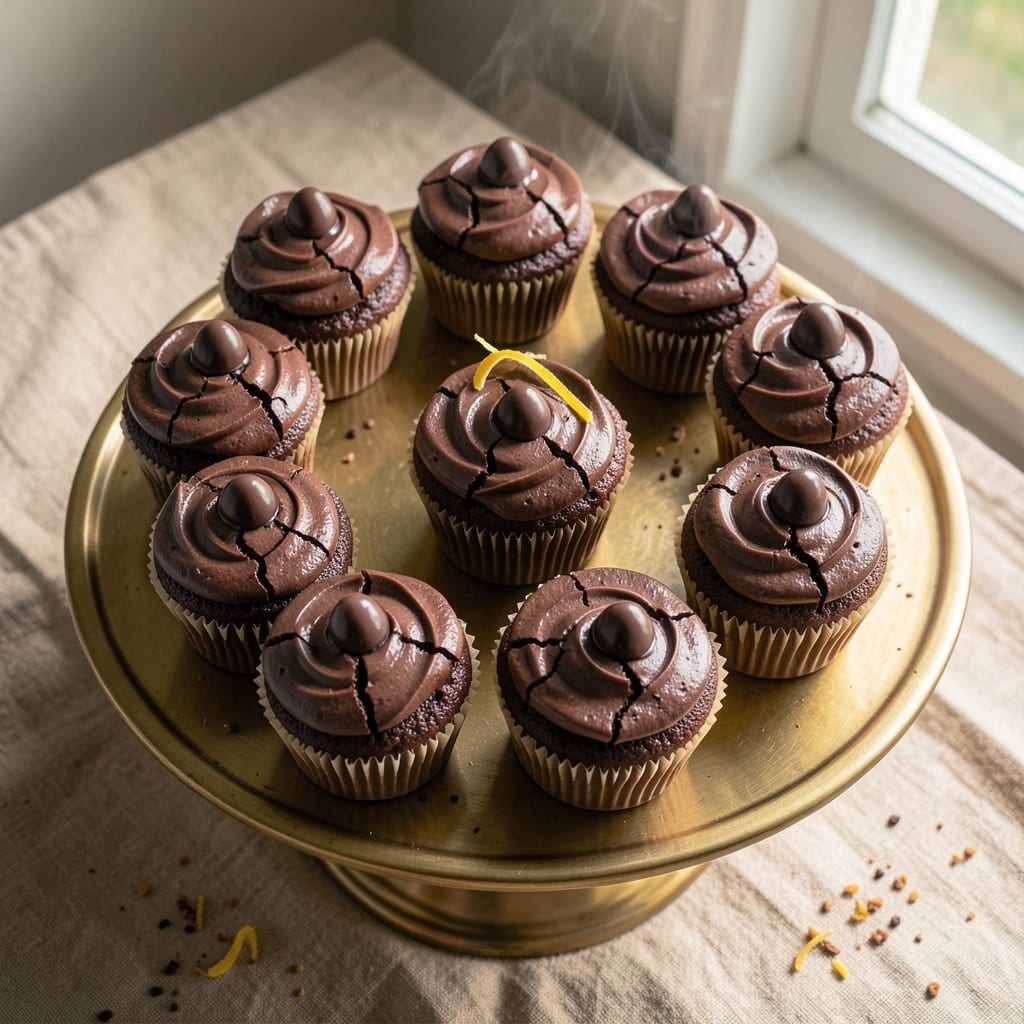 Two-Chocolate Cupcakes Recipe: Fudgy Cocoa Core With Creamy Ganache Drizzle