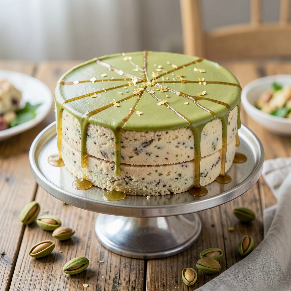 Almond Flour Pistachio Cake Recipe: Nutty-Green Marble Magic