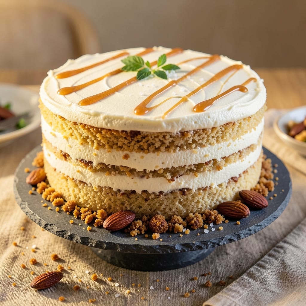 Almond Crunch Cake Recipe: Shatterproof Crust With Nutty Swirls