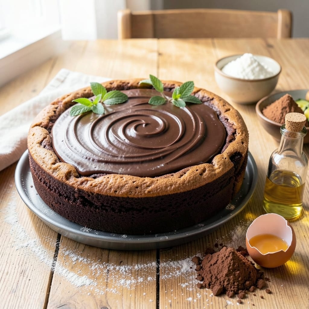 5-Ingredient Chocolate Cake Recipe: Fudgy Core and Crispy Top Magic