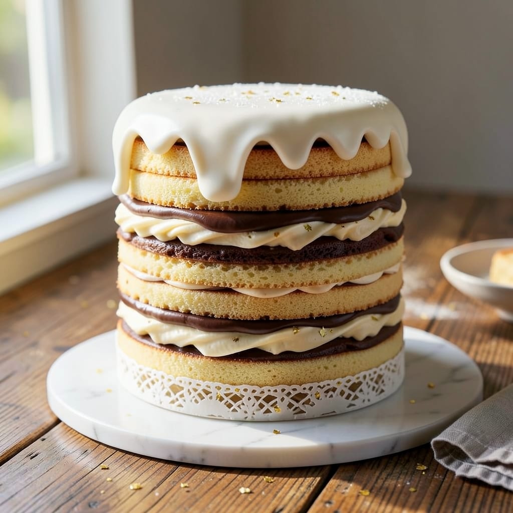 24 Layer Cake Recipe: Precision Stacked Vanilla Buttercream Towers