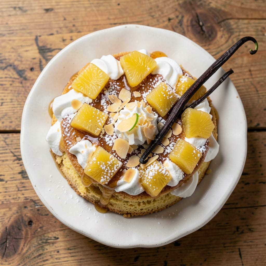Ambrosia Pineapple Cake Recipe: Pineapple-Marinated Layers with Vanilla Bean Swirls