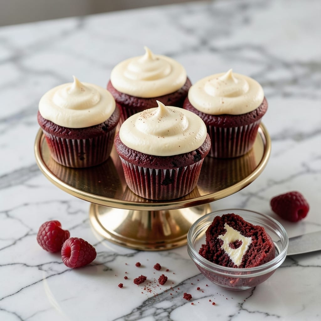 5 Star Red Velvet Cupcakes Recipe: Deep Red Cake and Cream Cheese Frosting Harmony