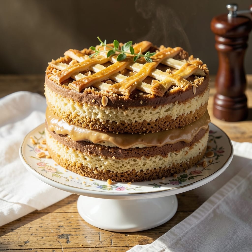 Almond Custard Seven Sisters Coffee Cake Recipe: Vanilla-Infused Layers With Crispy Coffee Streusel