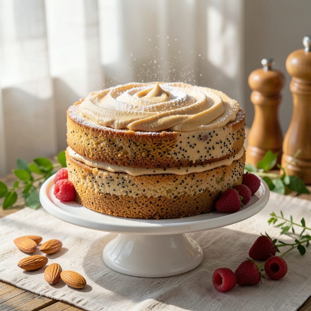 Almond Poppyseed Cake Recipe: Nutty Vanilla Swirls With Crispy Crown