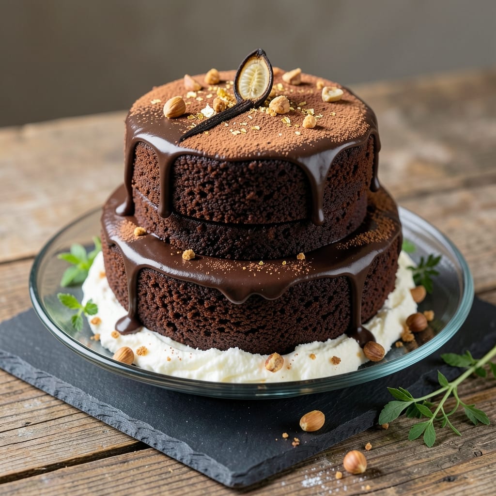 All-Natural Chocolate Cake Recipe: Fudgy Layers and Vanilla Bean Swirl Harmony