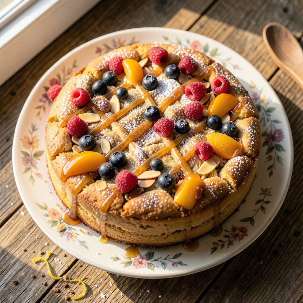 Almond Berry Cake Recipe: Vanilla-Infused Layers with Crisp Almond Streusel