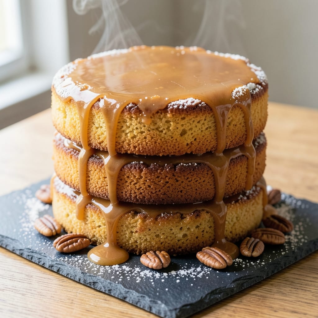 2 Layer Caramel Cake Recipe: Buttery Layers and Salted Caramel Rivers