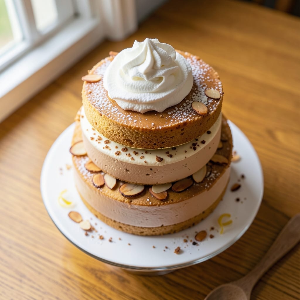 Almond Dacquoise Cake Recipe: Airy Meringue Towers with Nutty Swirls