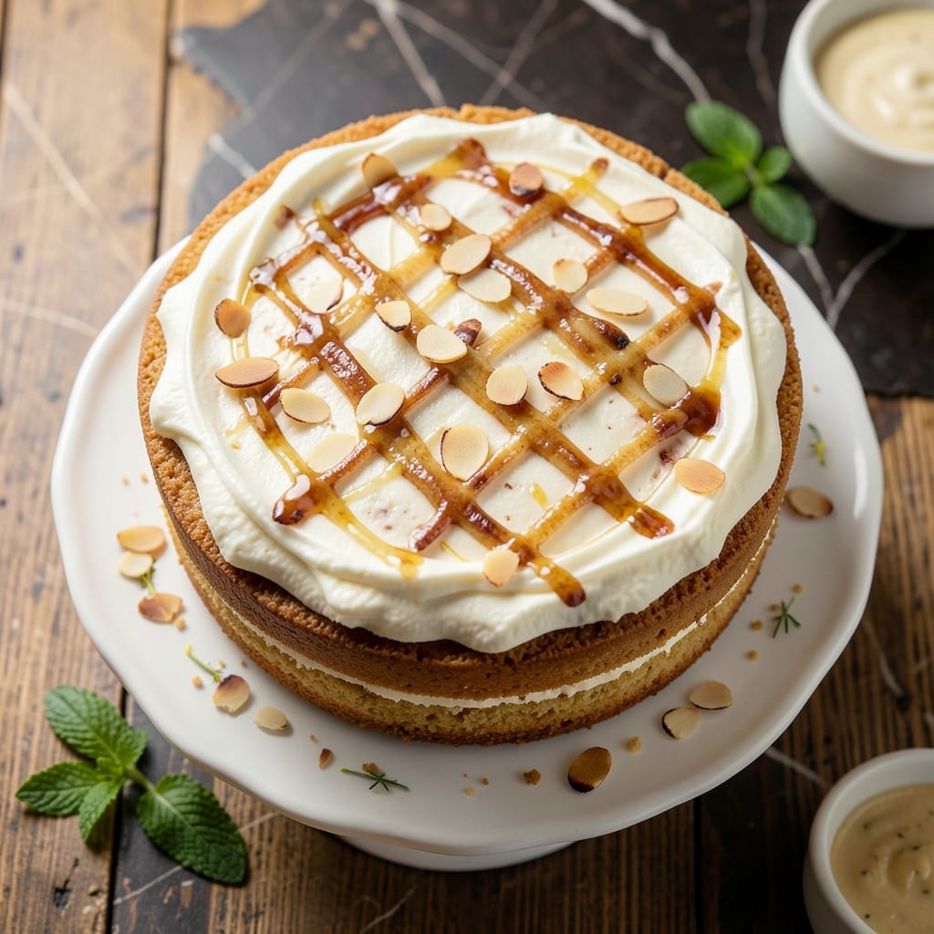 Almond Cream Cheese Cake Recipe: Crispy Top and Nutty Swirl Harmony