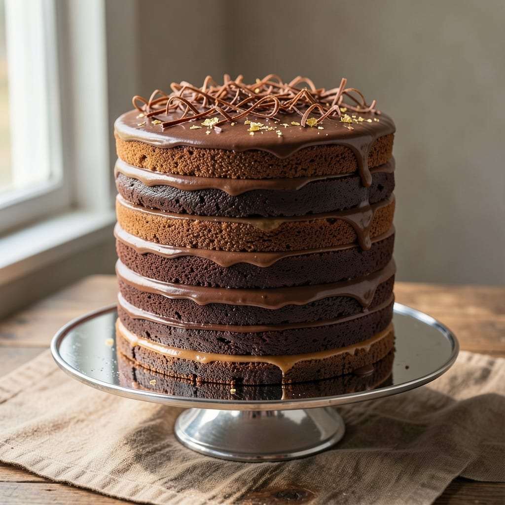 24-Layer Chocolate Cake Recipe: Strip House-Style Towering Height in One Tin