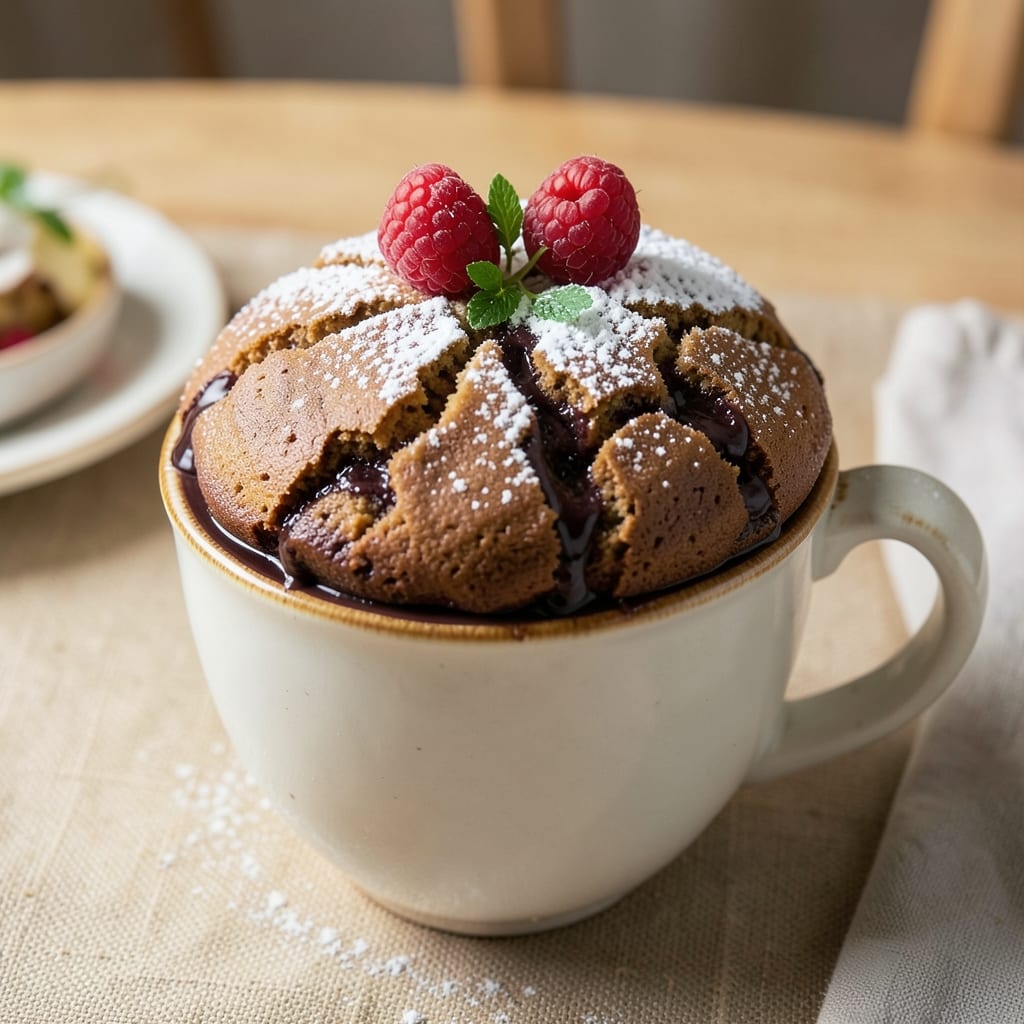 1 Mug Cake Recipe: Fudgy Chocolate Core With Crispy Top