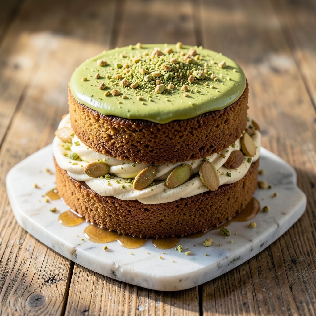 Almond Cake With Cardamom And Pistachio Recipe: Nutty-Aromatic Delight With Crunchy Top
