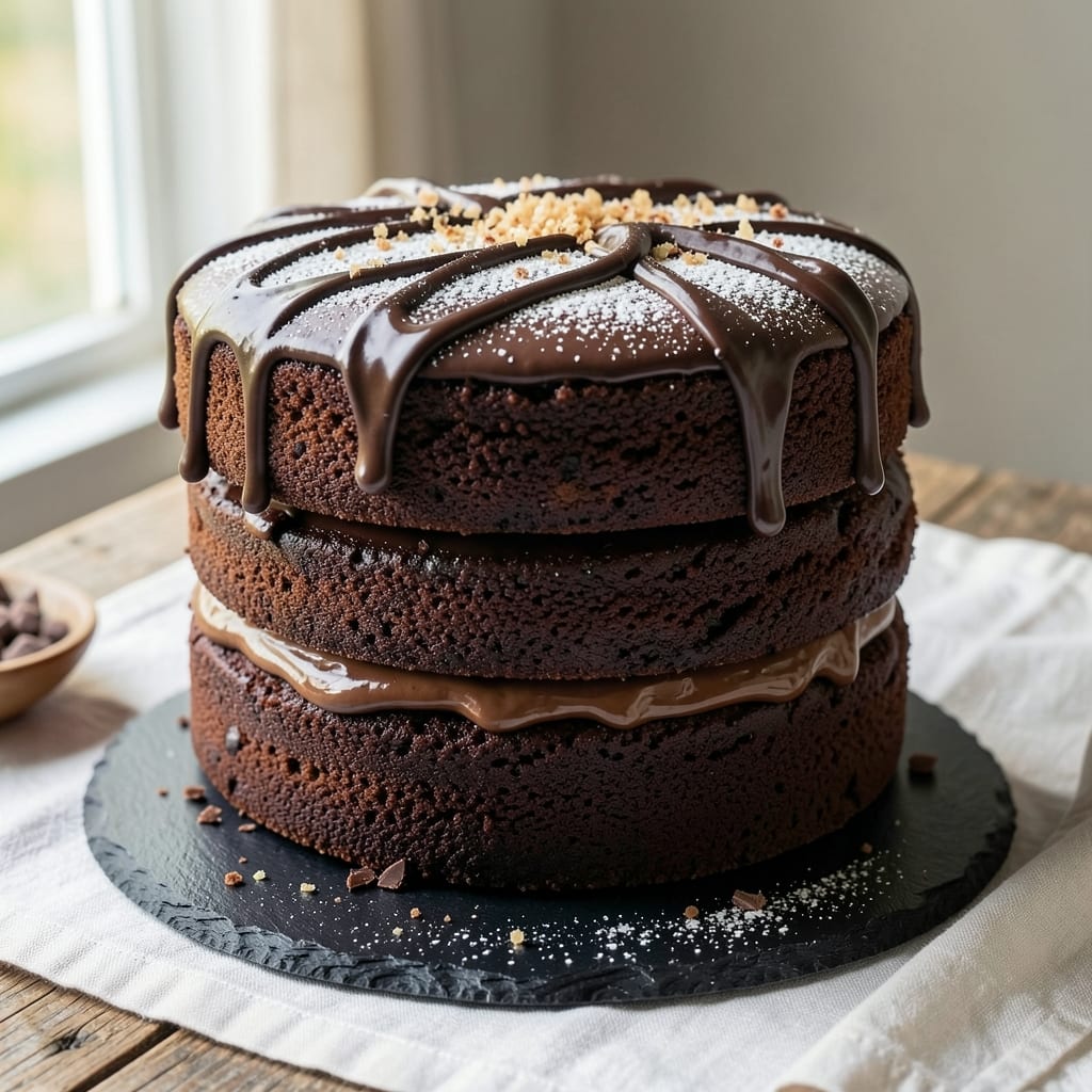 2-Layer 8-Inch Chocolate Cake Recipe: Moist Layers and Fudgy Texture in One Tin