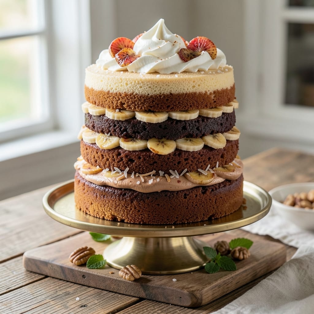3 Layer Banana Cake Recipe: Vanilla Buttercream Rivers and Crispy Top Magic