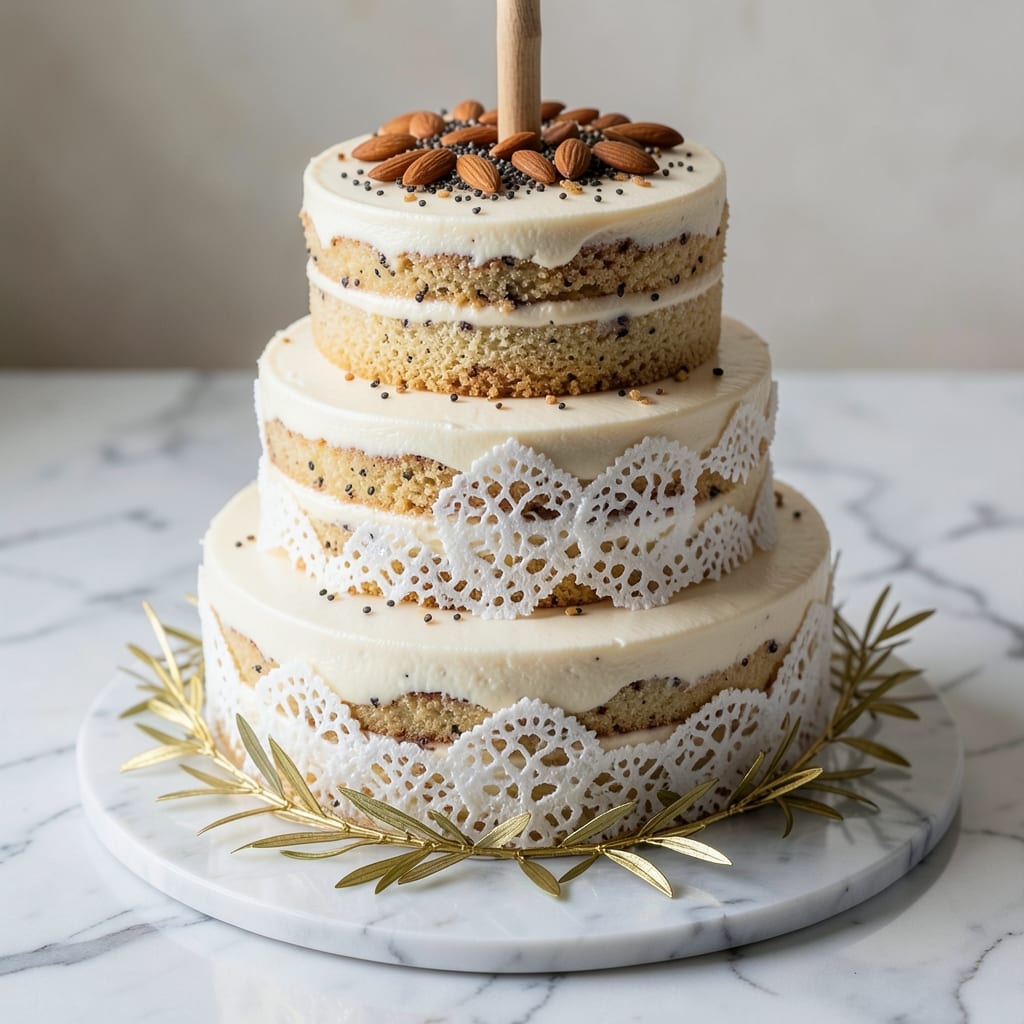 Almond Poppy Seed Wedding Cake Recipe: Nutty Swirls and Crispy Top Layers