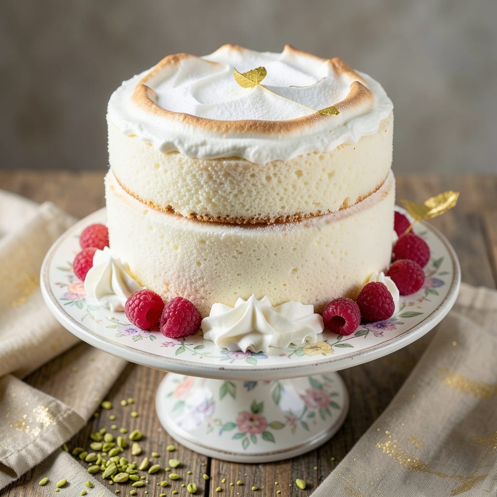 7-Inch Angel Food Cake Recipe: Light-as-Air Layers With Vanilla Bean Whipped Topping