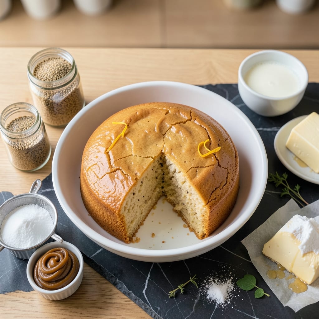 8-Inch Eggless Cake Recipe: One-Tin Wonder With Vanilla Bean Swirls