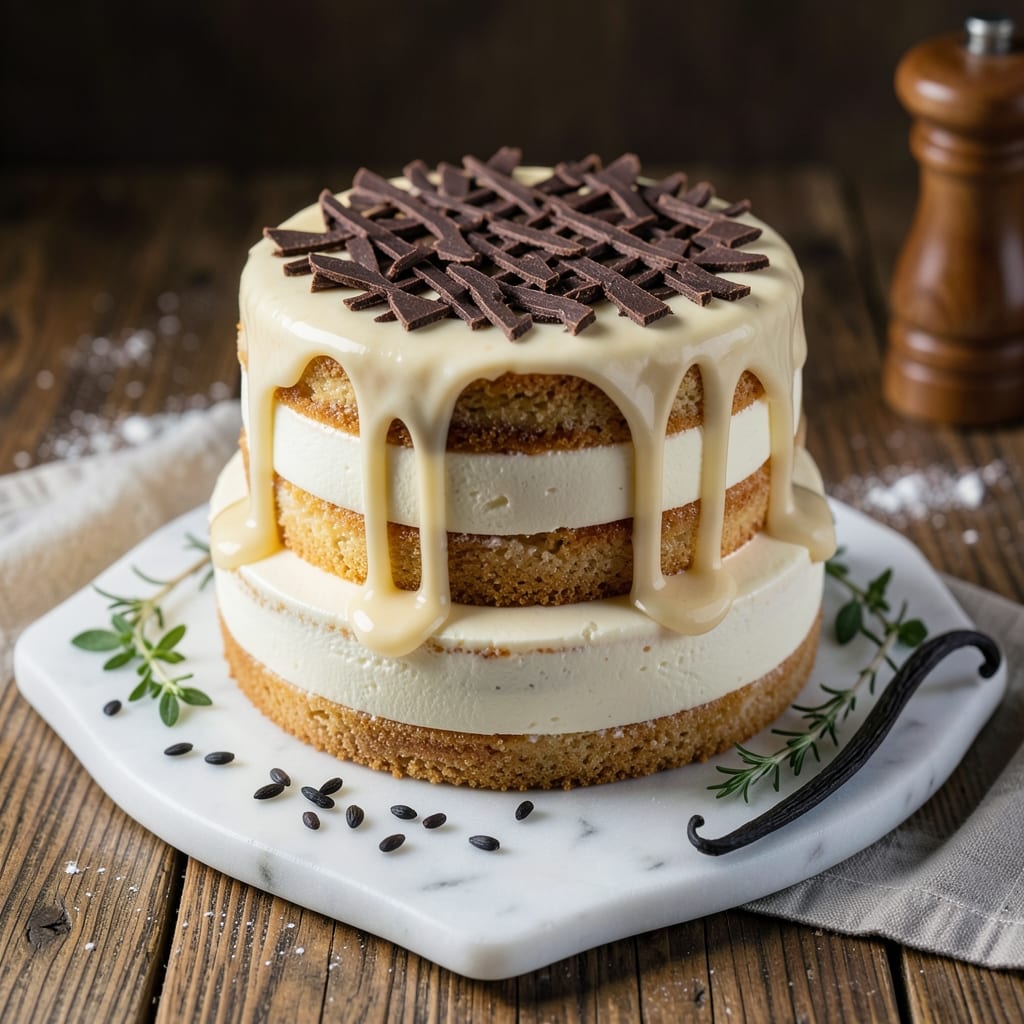 14-Inch Vanilla Cake Recipe: Towering Height With Edible Vanilla Bean Bridges